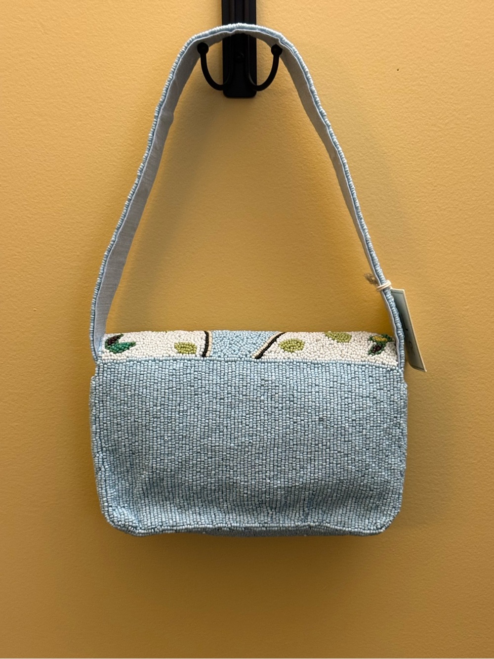 Sol and Mer Paris scene on handcrafted Beaded Shoulder Bag. NWT. TikTok viral. - Picture 2 of 5